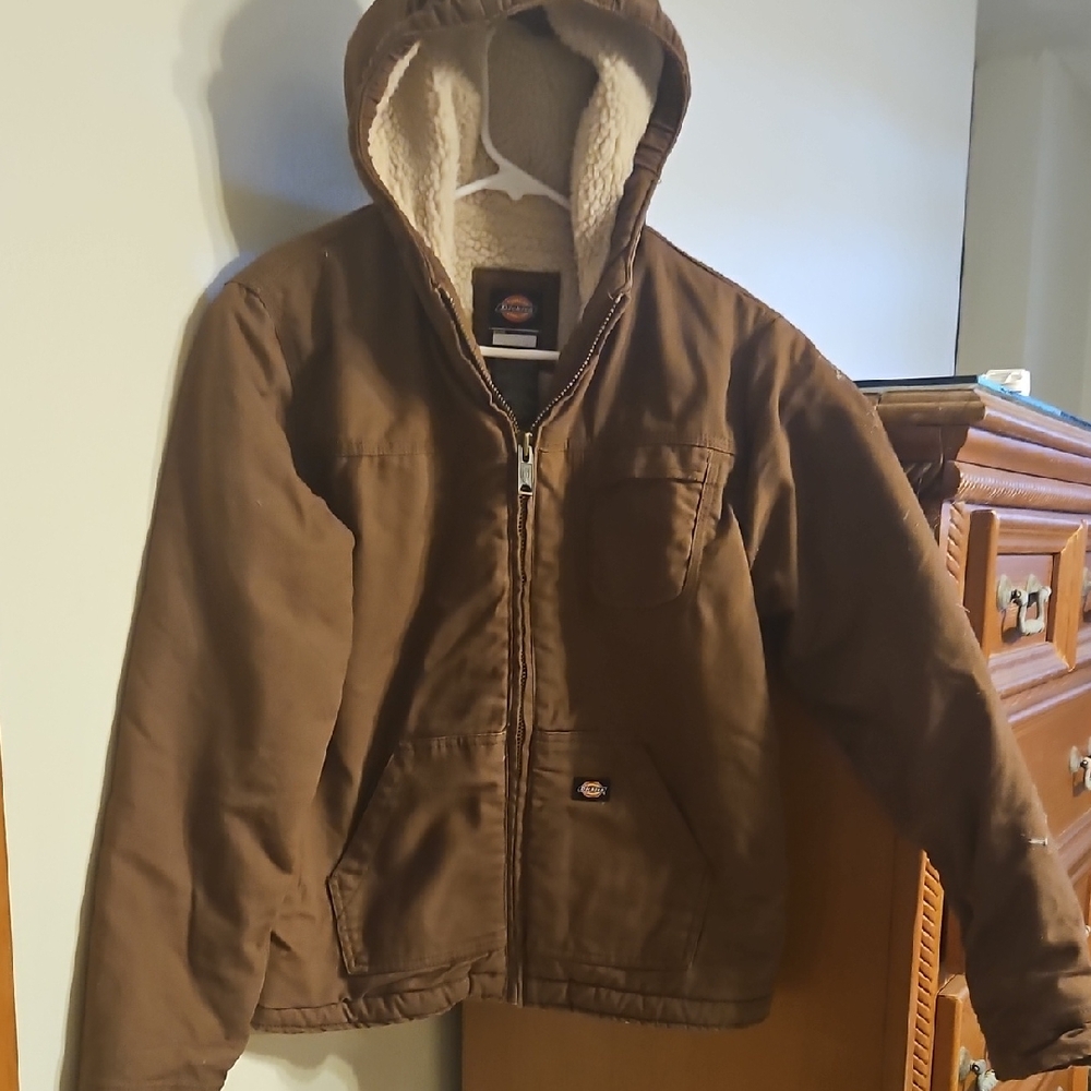 Dickies Chocolate Brown Kids Puffer Jacket with Hood
